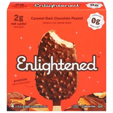 Enlightened Caramel Dark Chocolate Peanut Ice Cream Bars - Shop Bars ...