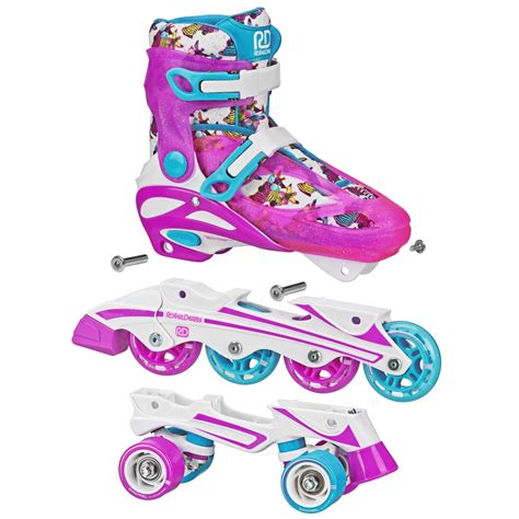 Buy Roller Derby Sprinter Girl's 2-in-1 Quad Roller and Inline Skates ...