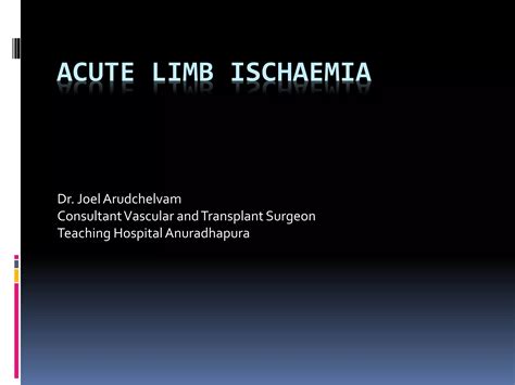 Acute limb ischaemia | PPTX