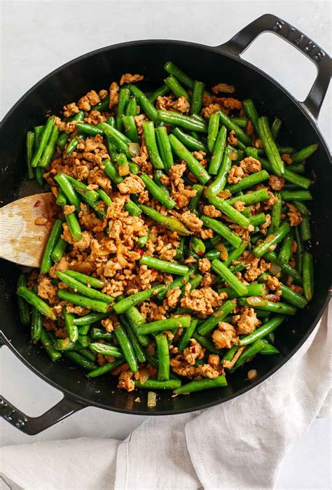 Asian Ground Turkey and Green Bean Stir Fry Recipe - Eat Yourself Skinny