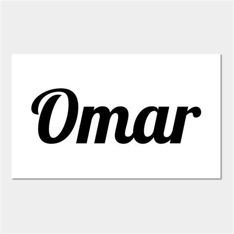 Omar Name Art Print | Black and White Design