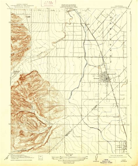 Classic USGS Newman California 7.5'x7.5' Topo Map – MyTopo Map Store