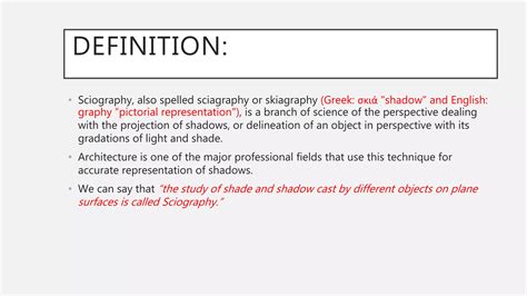 Sciography in architecture | PPTX