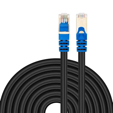 Outdoor Cat 7 Ethernet Cable 40Ft, Tanbin Cat7 RJ45 Network Patch Cable ...