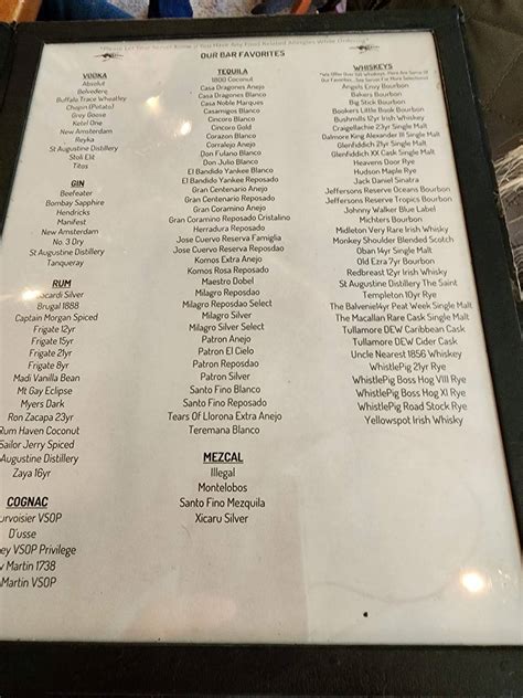 Menu at Blackfly The Restaurant, St. Augustine