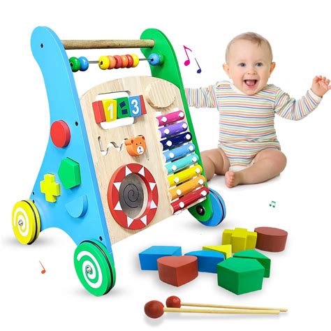 Buy Wembley Wooden Walker Learning to Walk & Learn to Play with 8-in-1 ...