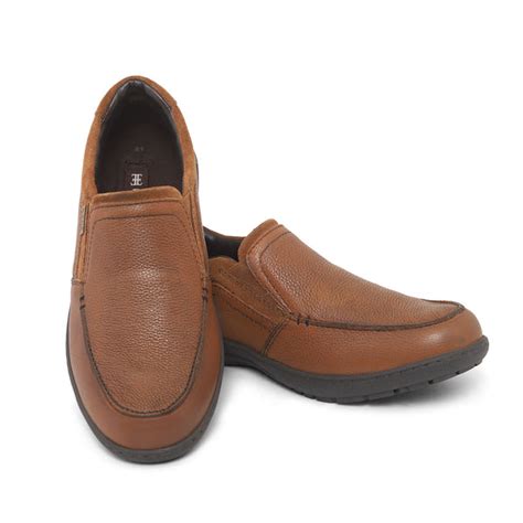 Buy Men Tan Leather Slipon Shoes Online in India | Ezok Shoes