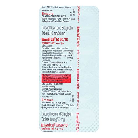 Buy Emsita-D 50/10 Tablet online | Uses, Side Effects, Price and ...