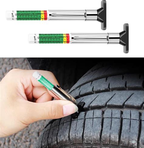 Amazon.com: Car Tire Tread Depth Gauge, Tire Tread Gauge Color Coded ...