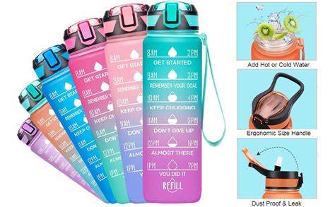 viva smart Unbreakable Silicone Water Bottle with Motivational Time ...