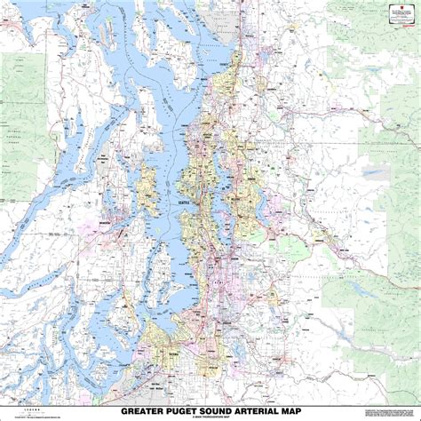 Greater Puget Sound Arterial Wall Map – Metsker Maps