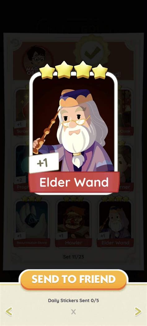 Buy Elder Wand - Set 11 Monopoly Go Stickers HARRY POTTER Album ...