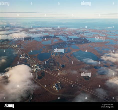 Prudhoe Bay Oil Fields, Deadhorse, Alaska. Arctic Ocean. Melting Tundra ...