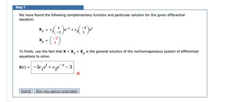 Finding Complementary Function 的图像结果