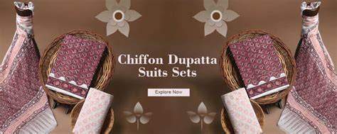 Buy Block Print Suits With Chiffon Dupatta Online - Chavi Fashion – Page 2