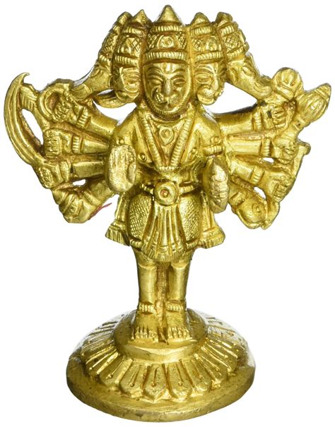 Gangesindia Brass Statue Miniature Panchmukhi Hanuman | Desertcart INDIA