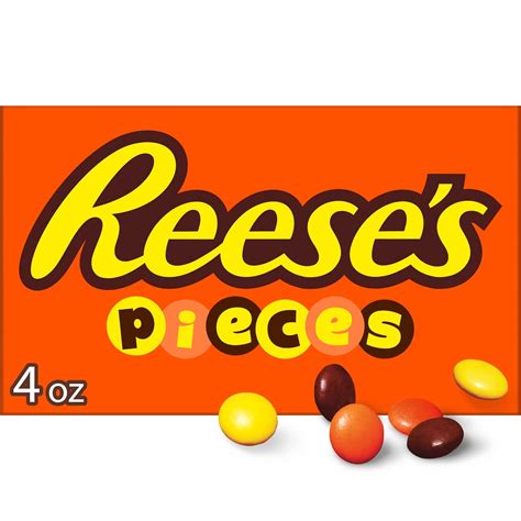 REESE'S PIECES Peanut Butter in a Crunchy Shell, Candy Box, 4 oz ...