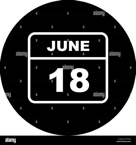 June 18th Date on a Single Day Calendar Stock Photo - Alamy