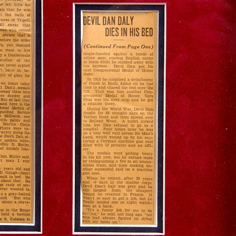 Original U.S. Post WWI Framed Display For US Marine Medal of Honor Rec ...