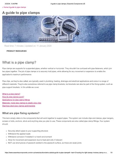 A Guide To Pipe Clamps | PDF