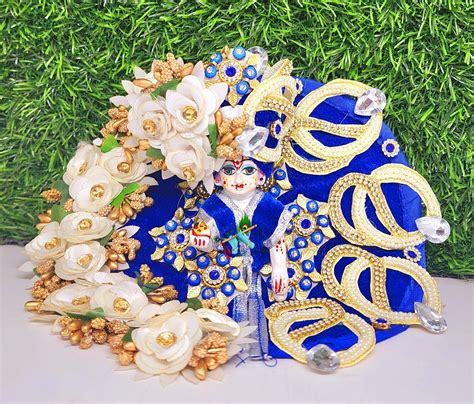 blue heavy dress for kanha ji with pagdi – KKGROUPS