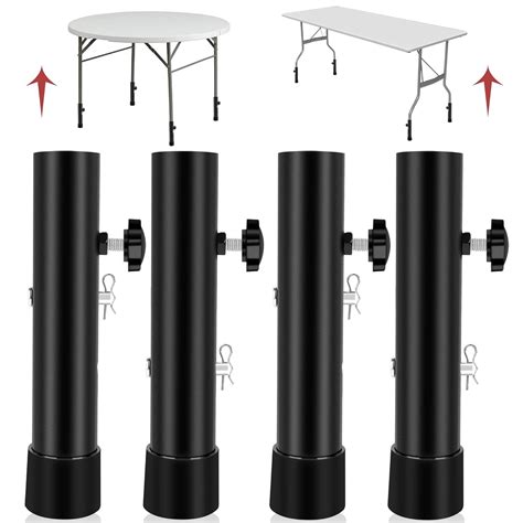 Laowu Table Leg Extenders for Folding Tables, Heavy Duty Steel ...