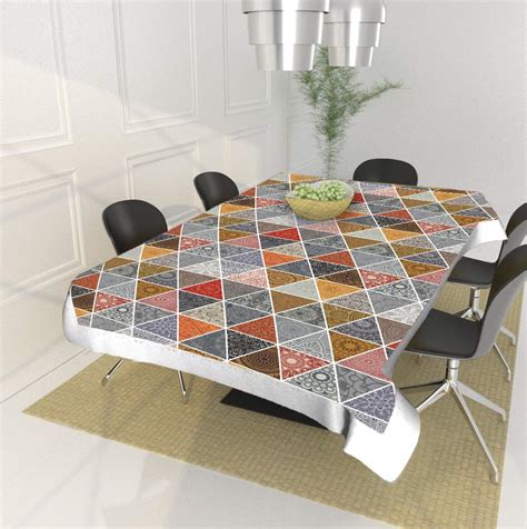 Buy Panipat Fabric PVC 4 Seater Center Table Cover - Multi Color ...