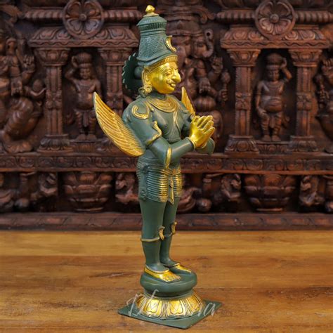 Shop Brass Garuda Idol | Green Patina & Golden Finish | Online – Dharma ...