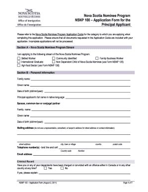 NSNP 100 2011 - Fill and Sign Printable Template Online