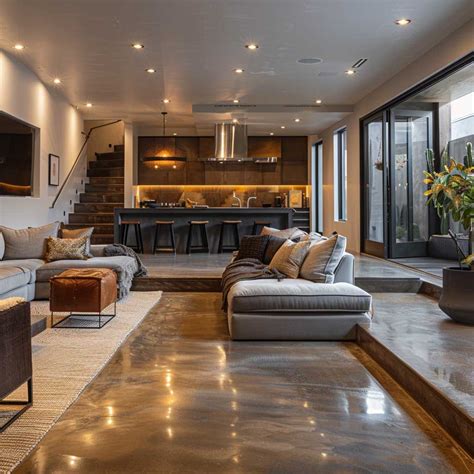 8+ Sleek Basement Flooring Ideas with Polished Concrete