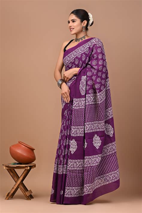 New Exclusive Block Printed Pure Cotton Saree 76 – suitswala