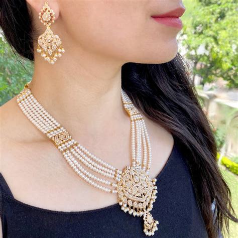 Pearl Rani Haar | 22k Gold & Gold Plated | Indian Pearl Jewelry