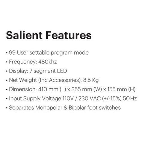 Bipolar Cautery Machine 400W Electrosurgical Generator – Tannu Surgical ...