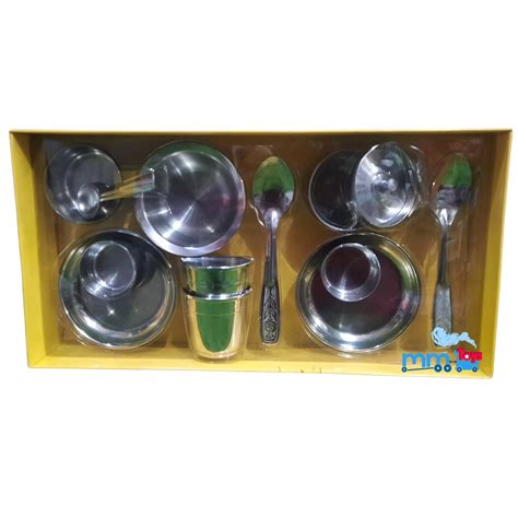 Buy MM TOYS Premium 12-Pc Stainless Steel Mini Kitchen Play Set for ...