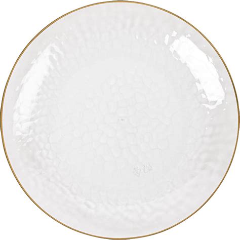 Amazon.com: EcoQuality 7" inch Round Hammered Clear Plastic Dinner ...