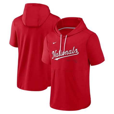 Nike Washington Nationals Springer Short Sleeve Team Pullover Hoodie ...