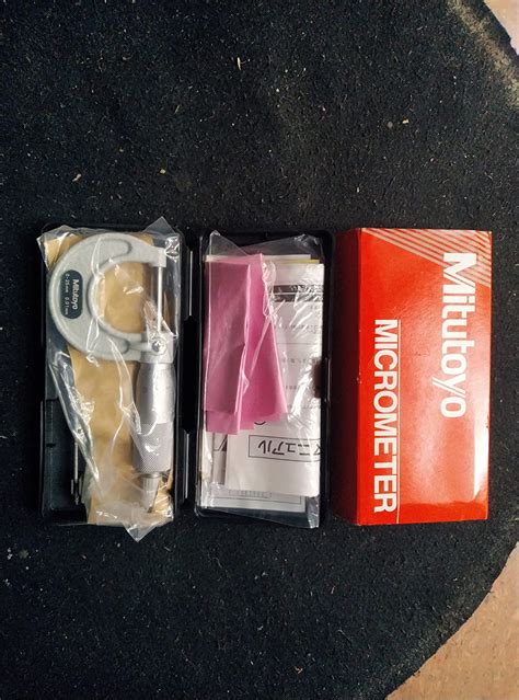Mitutoyo 103-137 Outside Micrometer, Baked-Enamel Finish, Ratchet Stop ...