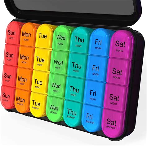 TIFOR Pill Organizer 4 Times a Day, Daily Pill Box Organizer, Large ...