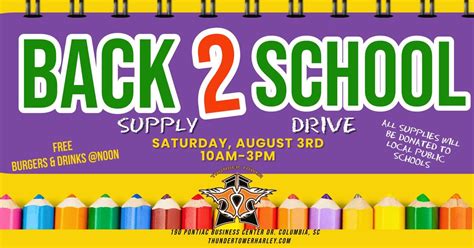 BACK 2 SCHOOL SUPPLY DRIVE & FREE COOKOUT AT TTH-D, Thunder Tower ...