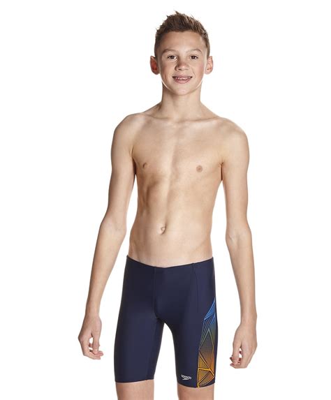 Speedo Logo Panel Junior Jammer Boys Swimming Shorts Tight Swim Trunks ...