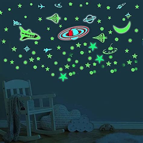 Stickonn Green Fluorescent Glow in The Dark Star Wall Sticker(Pack of ...