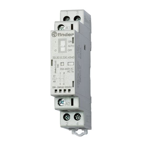 Contacteur 1NO + 1NC 25A 12V AC/DC, AgSnO2, indicateur méca + LED