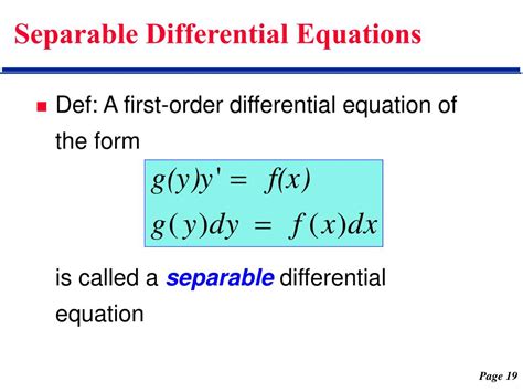 Image result for First Order Separable Differential Equation