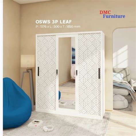 Jual Lemari baju 3 pintu plat besi Lemari jumbo pakaian sliding - Kota ...