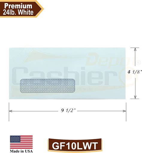 Buy 500 Cashier Depot #10 Regular Business Envelopes 4 1/8 X 9 1/2 with ...