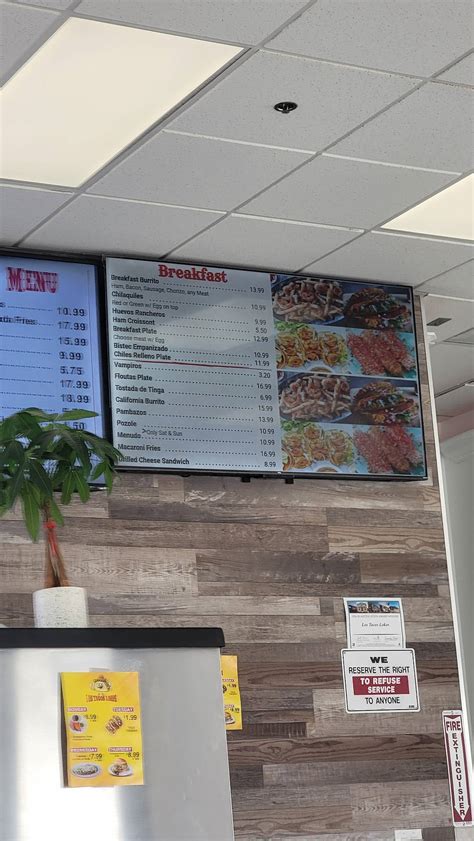 Menu at Los Tacos Lokos restaurant, Riverside, 3411 Van Buren Boulevard