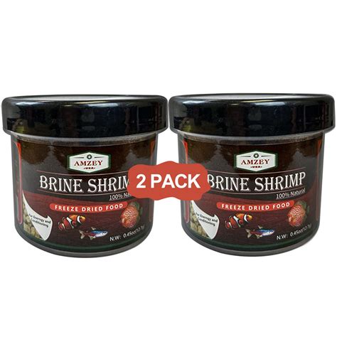 Buy Amzey 2 Pack 0.45 oz Freeze Dried Brine Shrimp -100% Natural Fish ...