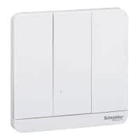 Schneider Electric - AvatarOn, cover plate for switch, 3 rocker, White ...