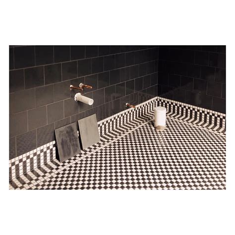 Vintage Black and White Checkered Bathroom Floor Design