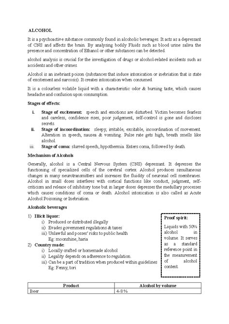 Alcohol - ALCOHOL It is a psychoactive substance commonly found in ...